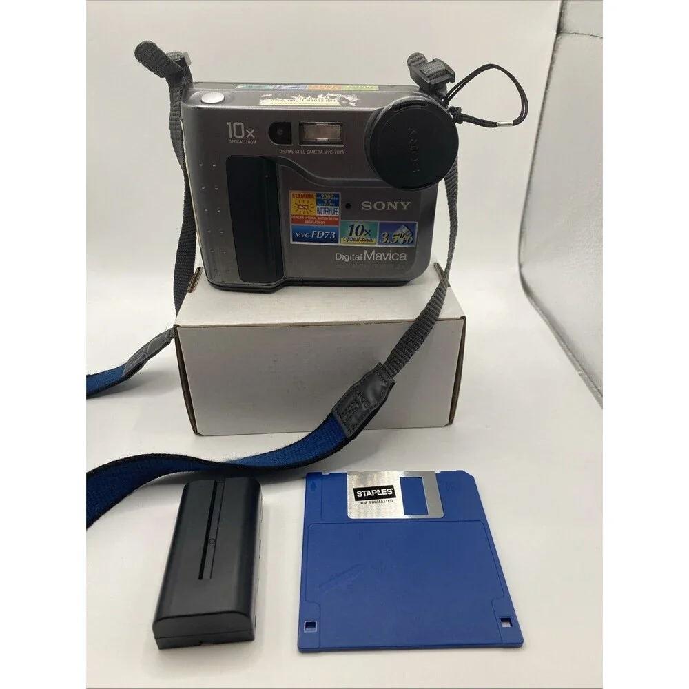 Sony Mavica MVC-FD73 10x Zoom Floppy Disk Digital Camera Tested w/ Battery